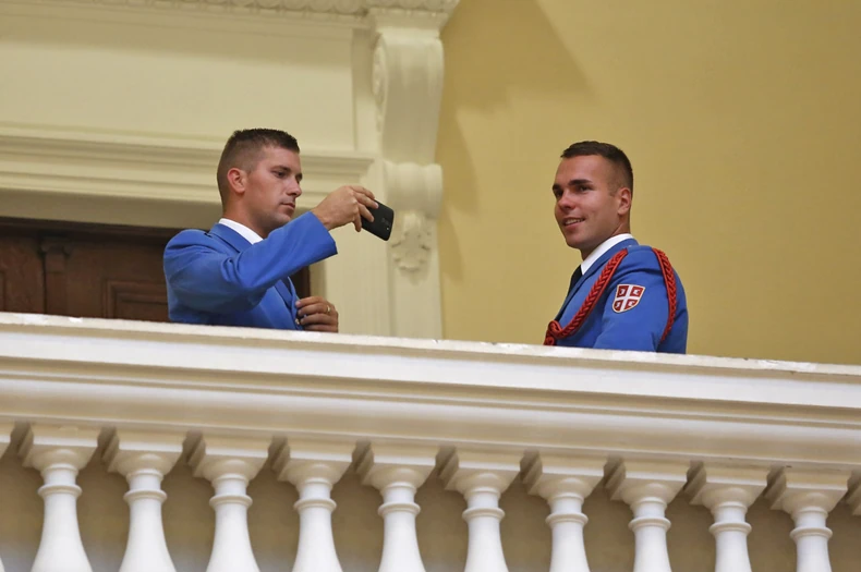 Gardisti u Skupštini Srbije, spremni za svečanost polaganja zakletve novih članova vlade