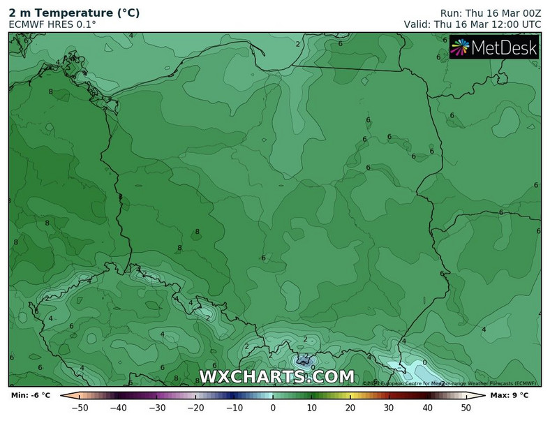 Temperatura jeszcze niezbyt wysoka.