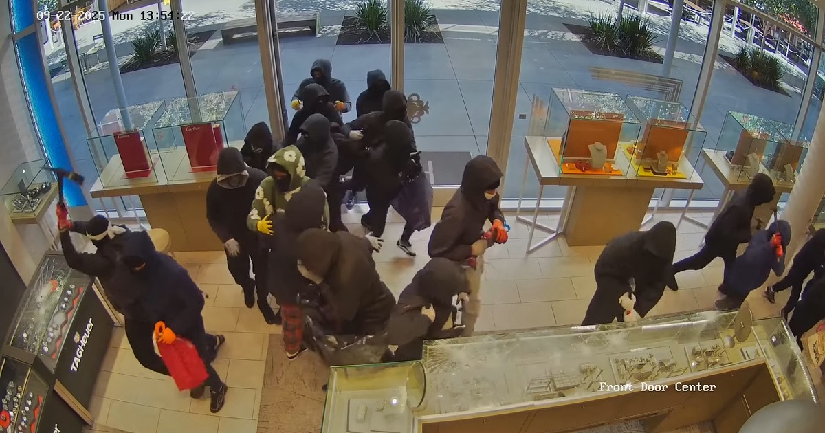 Szokujące sceny w centrum handlowym. Horda rabusiów opanowała salon jubilerski