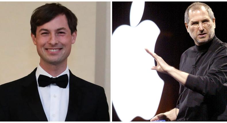 Reed Jobs (left), the son of Apple cofounder Steve Jobs (right), is starting Yosemite, a venture capital firm that will invest in new cancer treatments.Reuters; Justin Sullivan/Getty Images