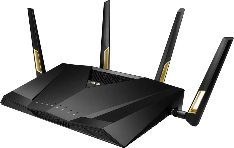 Złote dodatki odróżniają ten router od podobnego modelu z generacji Wi-Fi 5, który miał czerwone wstawki