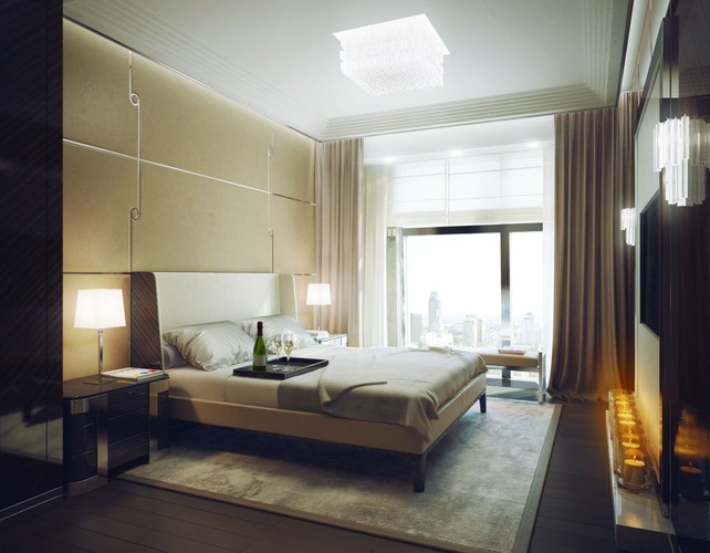 Złota 44: Pakiet wykończeń Art Deco - Crystal Splendor - styl moderate, wizualizacja sypialni