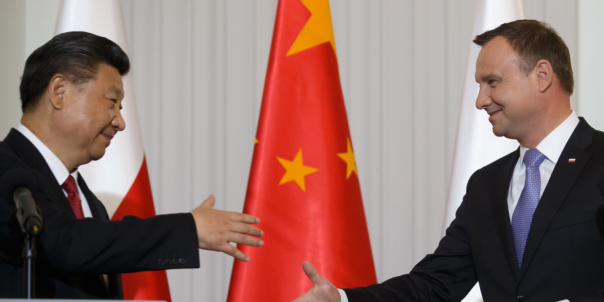 Xi Jinping i Andrzej Duda (zdjęcie archiwalne).