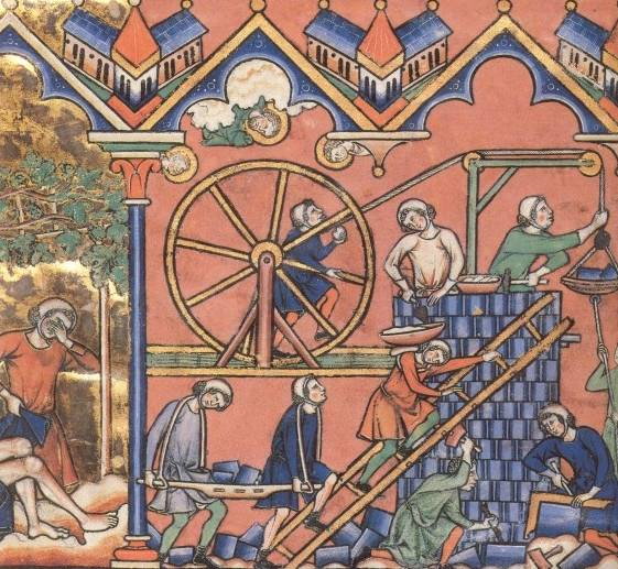 XIII-wieczny dźwig na francuskiej miniaturze