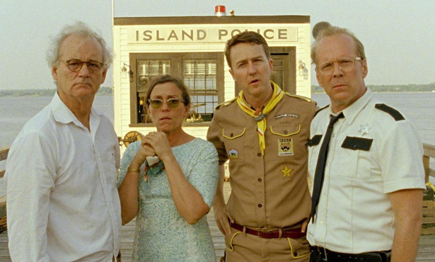 Bill Murray, Frances McDormand, Edward Norton i Bruce Willis w filmie "Kochankowie z księżyca"