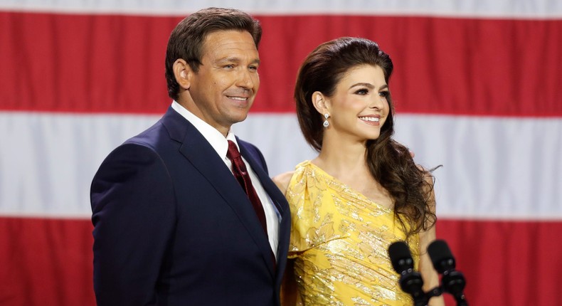 Ron DeSantis and his wife, Casey DeSantis, celebrate his victory in November 2022 in Tampa, Florida.Octavio Jones/Getty Images