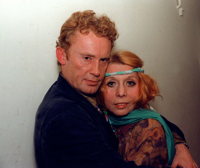 Daniel Olbrychski i Barbara Wrzesińska podczas premiery sztuki "Listy miłosne" (1994) 