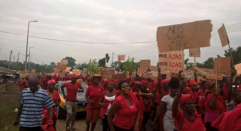 Protestors in Volta Region