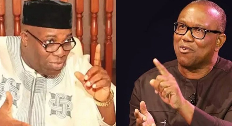 Doyin Okupe and Peter Obi. [NPRESS]