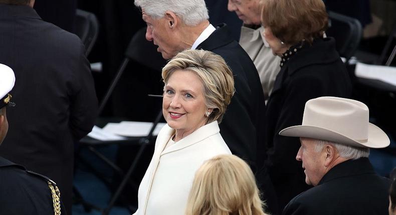 Hillary Clinton at President-elect Donald Trump's inauguration on Friday.