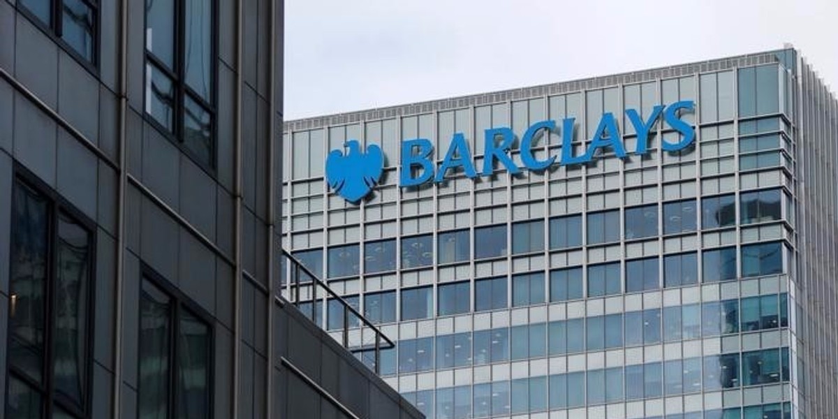 A Barclays bank office at Canary Wharf in London.