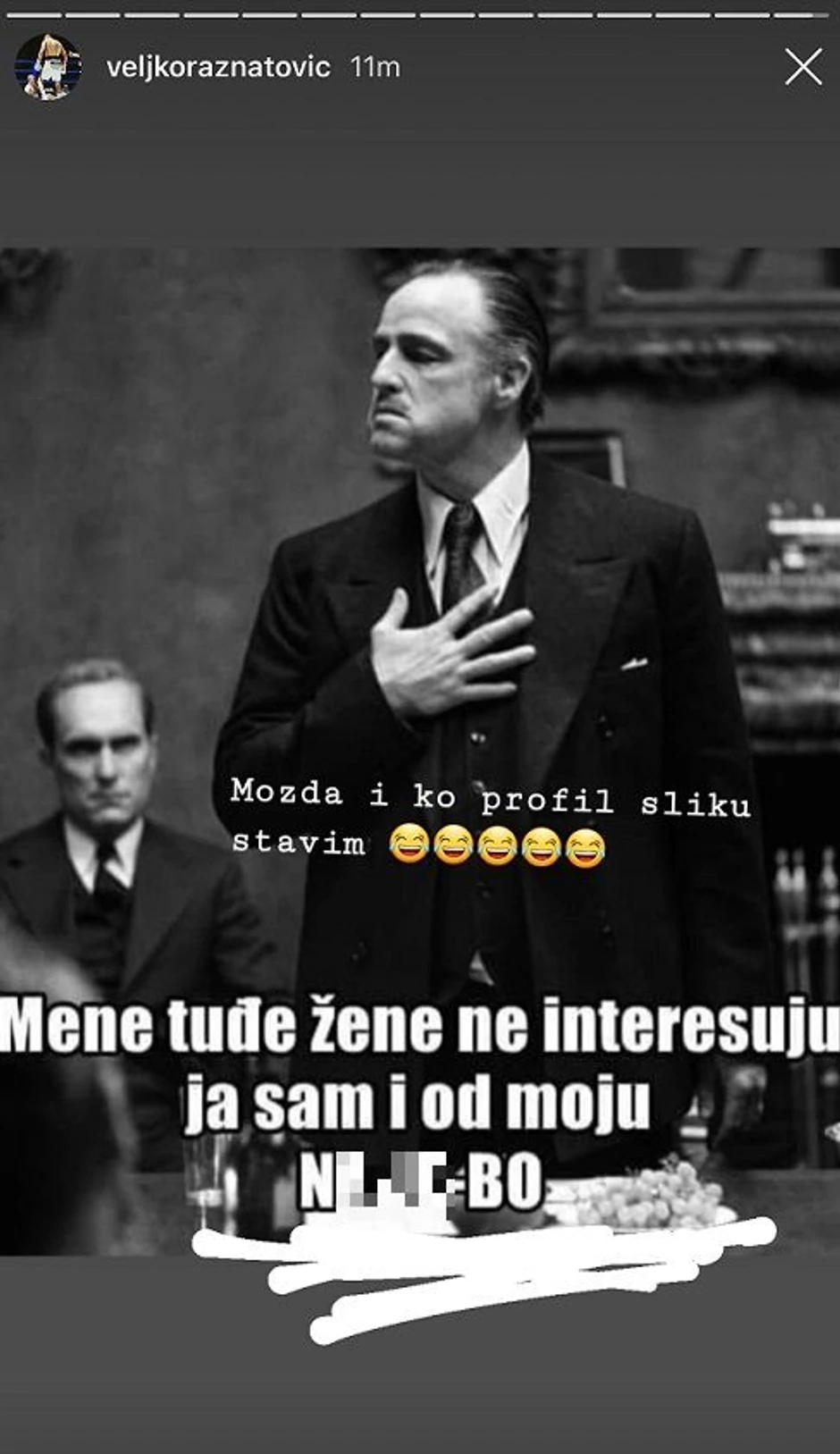 Veljko Ražnatović - objava na Instagramu 