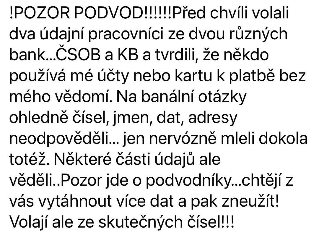 Kateřina Brožová varuje pred podvodníkmi.