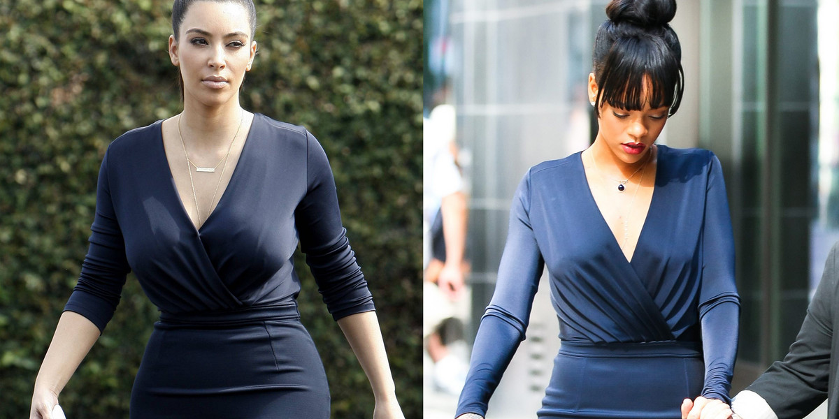 Kim Kardashian i Rihanna w takiej samej sukience