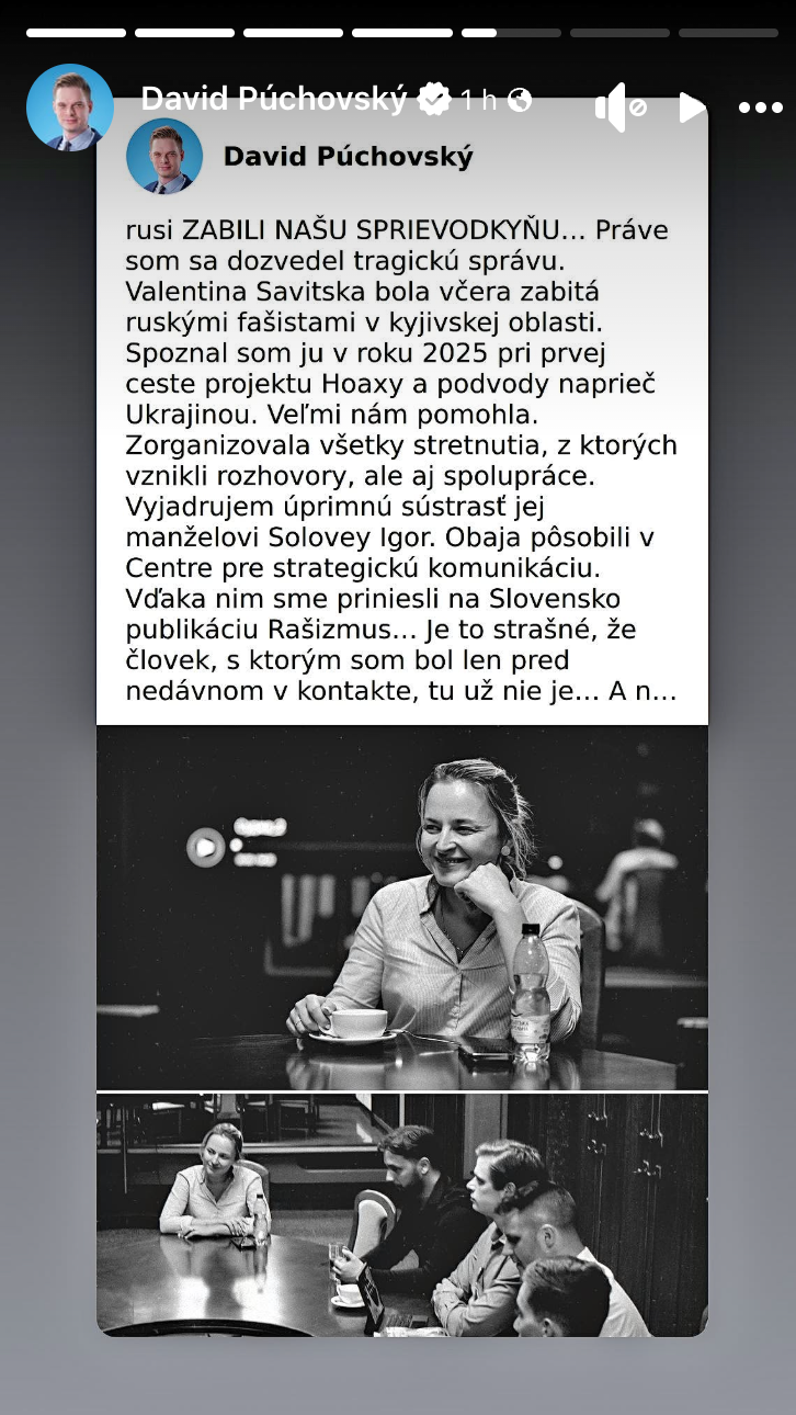 Púchovský informoval o smrti Valentiny Savitskej.