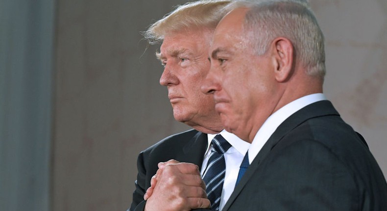 Donald Trump amd Benjamin Netanyahu in Jerusalem in 2017.