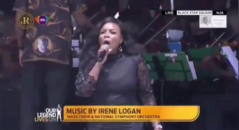 Irene Logan performs at Rawlings' State burial