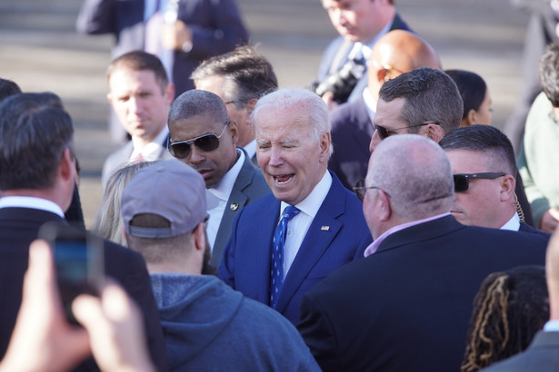 Joe Biden po wygłoszeniu przemówienia w Covington w Kentucky