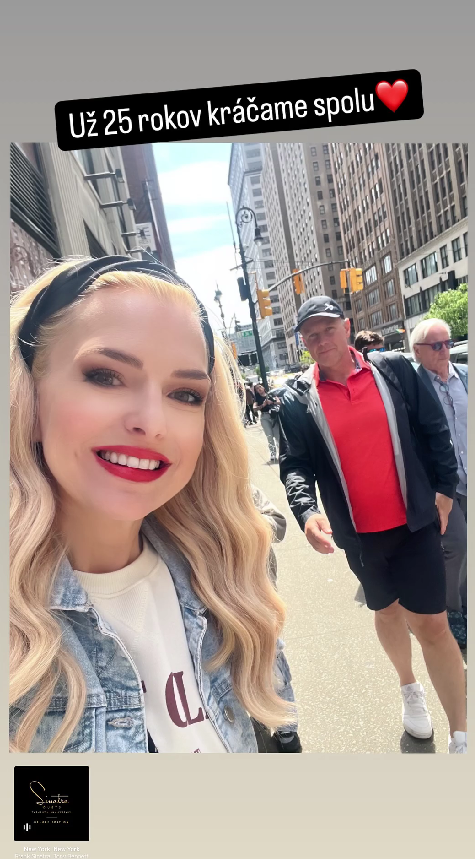 Zlatica Švajdová Puškárová s manželom Patrikom v New Yorku.