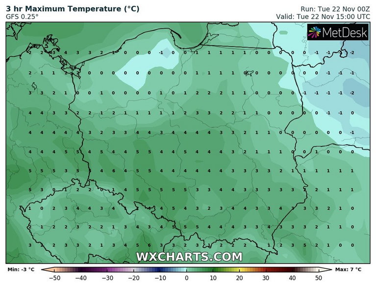 Tylko lokalnie na północy temperatura może nie przekroczyć jeszcze 0 st. C