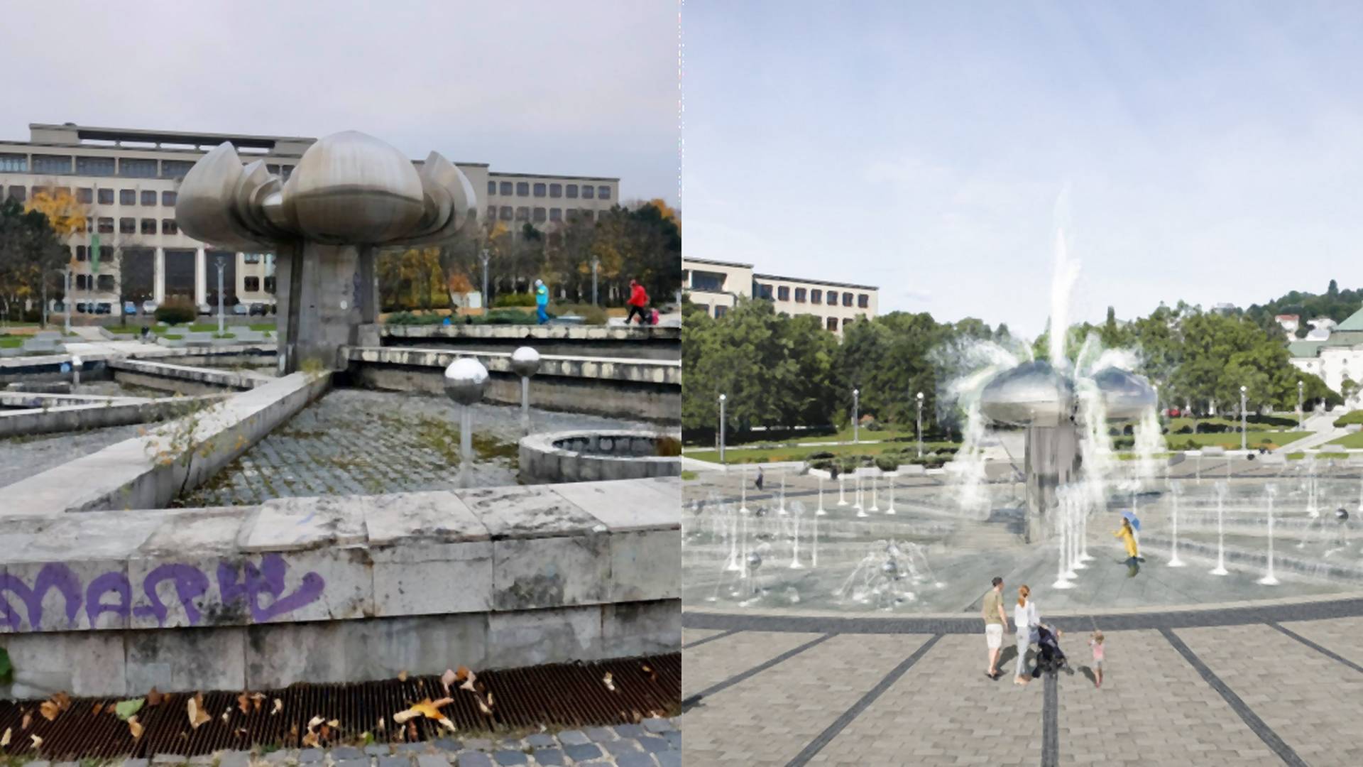 Začína sa rekonštrukcia ikonickej fontány v Bratislave. Návštevníci sa v nej budú môcť schladiť