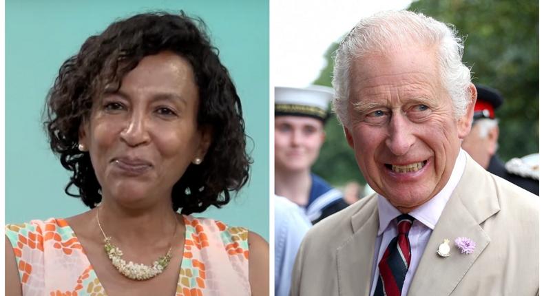 Yeshi Kassa at Insider's headquarters in New York City on July 26, 2023, left, and King Charles III photographed during a visit to Poacher Cheese Farm in Lincolnshire, England, on July 24, 2023, right.Insider Events, Cameron Smith/Pool via REUTERS