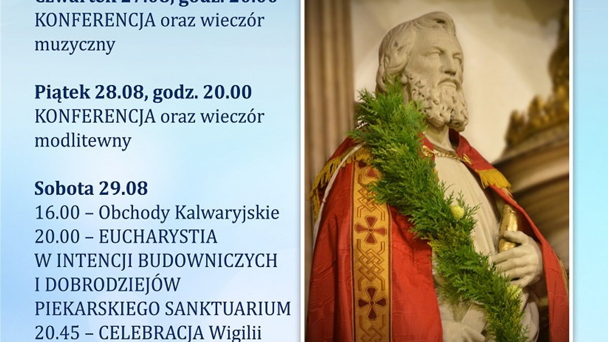 Fragment kości św. Bartłomieja został przekazany po spotkaniu piekarskiej delegacji z papieżem Franciszkiem. Uroczyste wprowadzenie relikwii do bazyliki w sanktuarium Maryi, Matki Sprawiedliwości i Miłości Społecznej w Piekarach Śląskich, odbędzie się 30 sierpnia. Uroczystościom będzie przewodzić metropolita katowicki abp Wiktor Skworc.