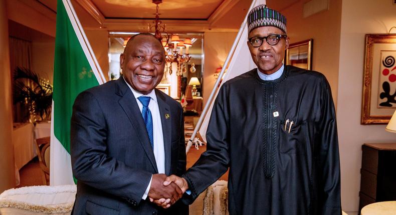 President Muhammadu Buhari and President Cyril Ramaphosa of South Africa met in Japan before the latest xenophobic attack [Twitter/@GovNigeria]
