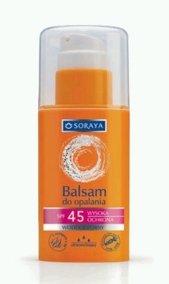 Balsam do opalania, wodoodporny, filtr 45, Soraya, 24 zł