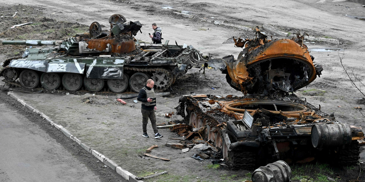 Zniszczone rosyjskie czołgi w Ukrainie
