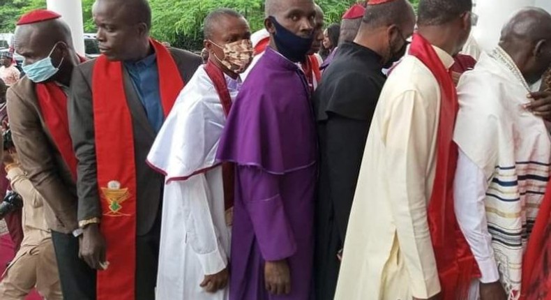 Some of the clerics who attended Kashim Shettima's unveiling in Abuja on Wednesday, July 20, 2022. 