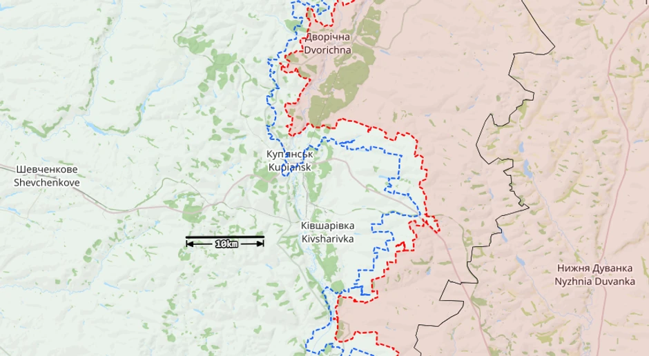 Kupjansk na mapi 25 decembra