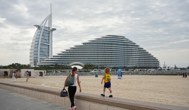 Hoteli Burdž al Arab i Džumejra Marsa al Arab u Dubaju, Emirati, 12. marta