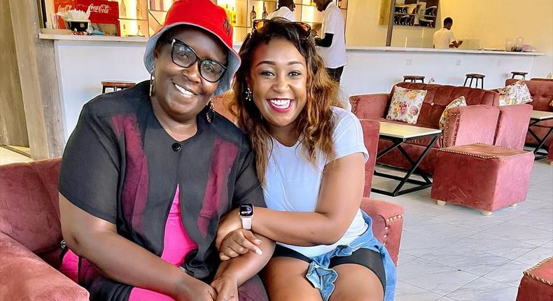 Betty Kyallo and her mother, Julia Ngii having mother-daughter moments 