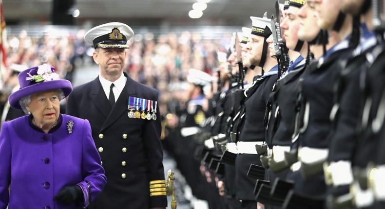 UK England navy royals Queen Elizabeth aircraft carrier sailors