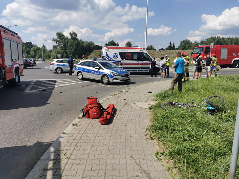 Sprawca wypadku na skrzyżowaniu ul. Radwańskich i Reja trafił do szpitala