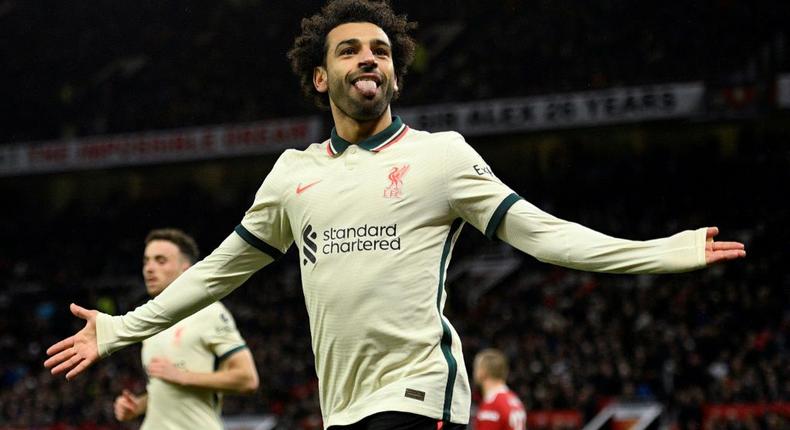 Egyptian King: Mohamed Salah's hat-trick against Manchester United made him the top-scoring African player in Premier League history