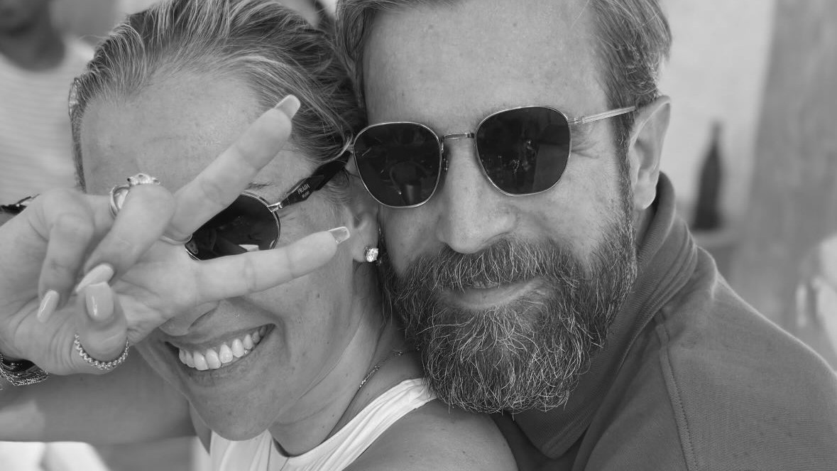 Dominika Cibulková na snímke so svojím manželom, Michalom Navarom