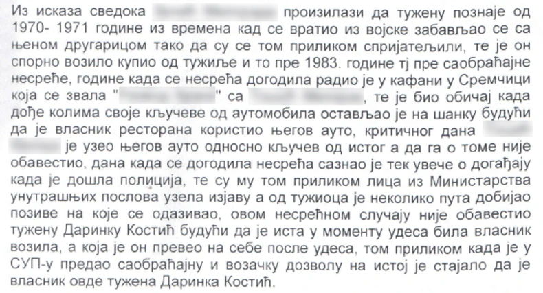 Iz obrazloženja presude Prvog opštinskog suda