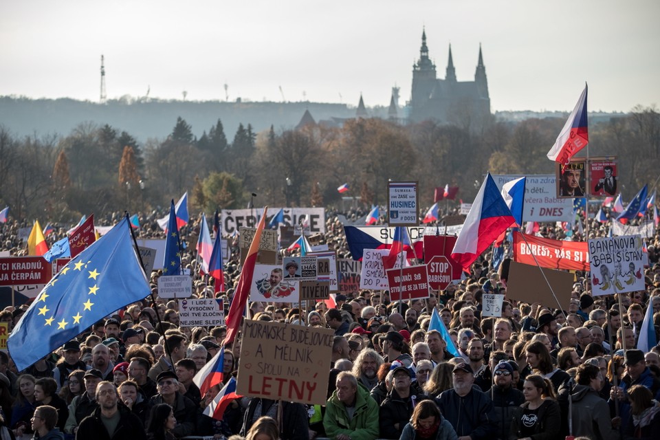 Protest antyrządowy w Pradze