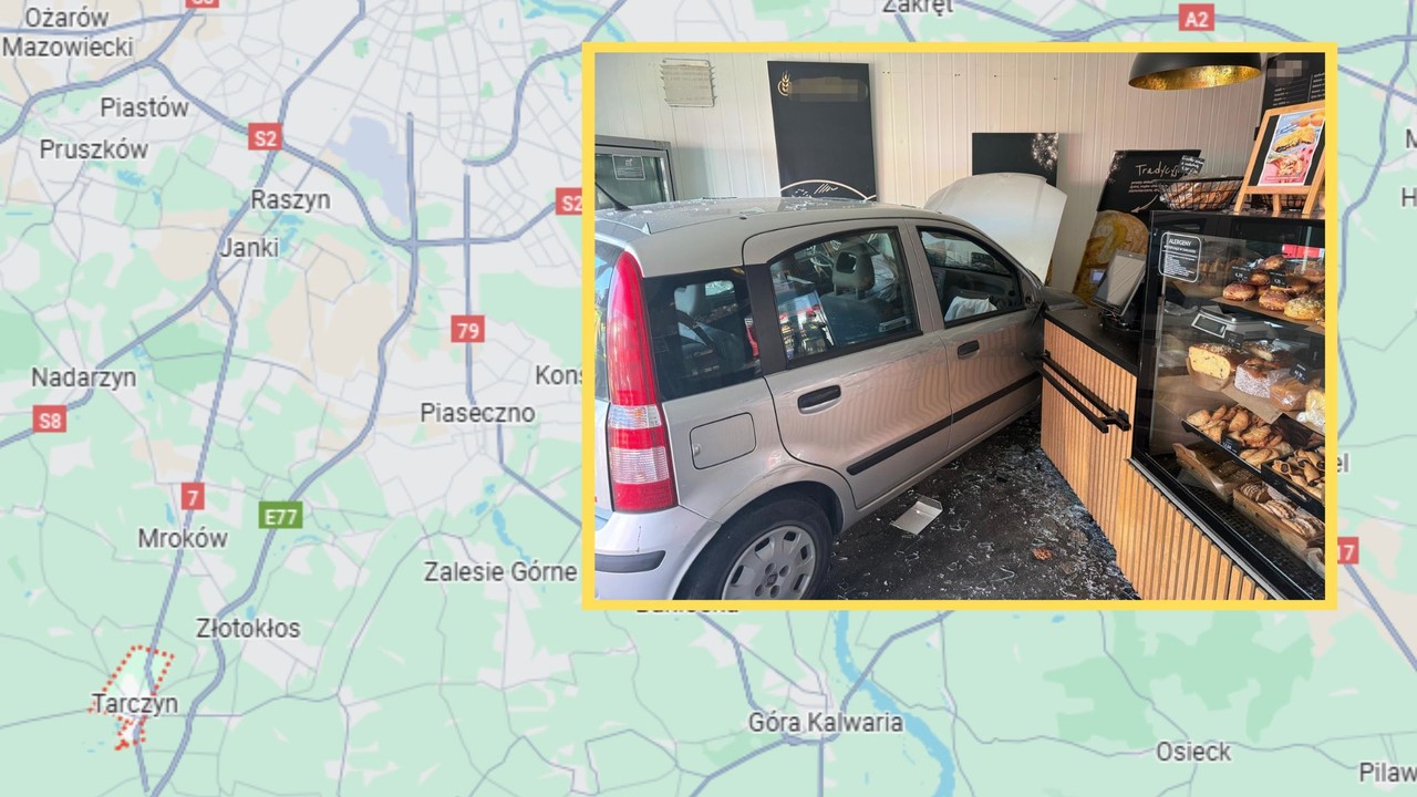 Nietypowy wypadek na Mazowszu. 20-latka wjechała autem do piekarni