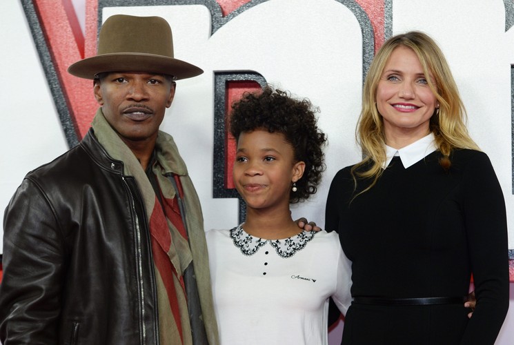 Jamie Foxx, Quvenzhane Wallis i Cameron Diaz na premierze 'Annie' w Londynie