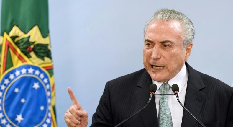 Brazil's President Michel Temer angrily denied any wrongdoing in a televised address Thursday and rebutted mounting calls for his resignation