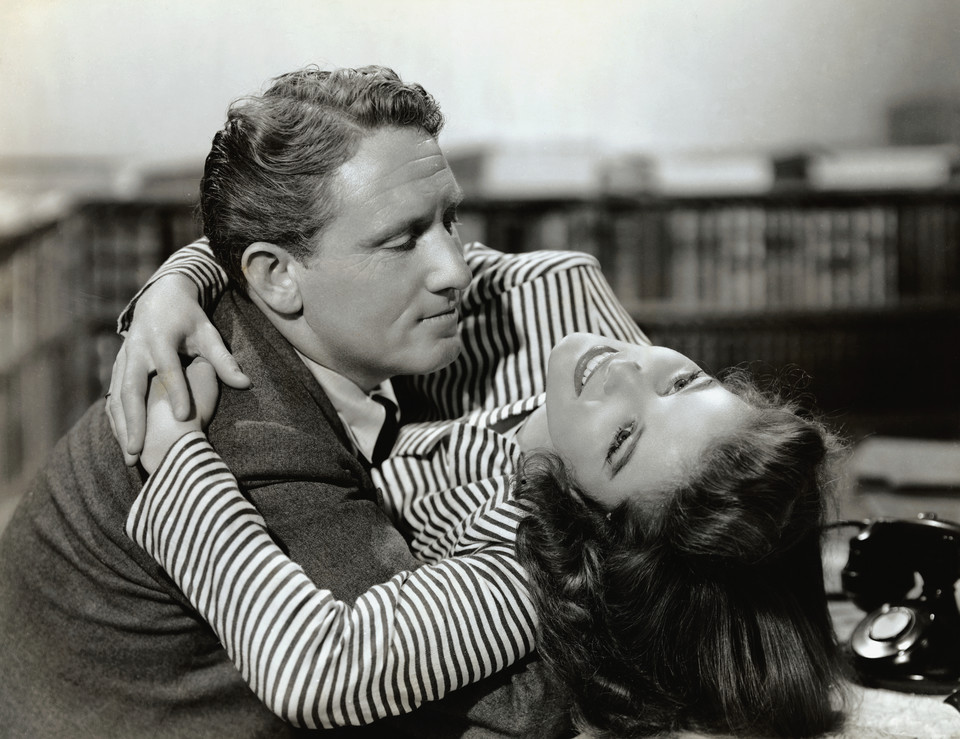 Spencer Tracy i Katharine Hepburn w filmie "Kobieta roku", 1942 r.