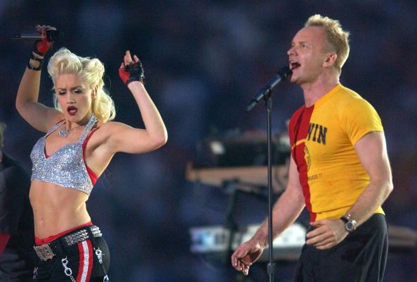 2003 rok, finał Super Bowl. Sting wystąpił z No Doubt (fot. Getty Images)