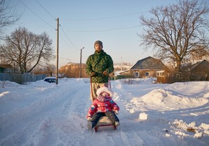 otac sa detetom, ilustracija