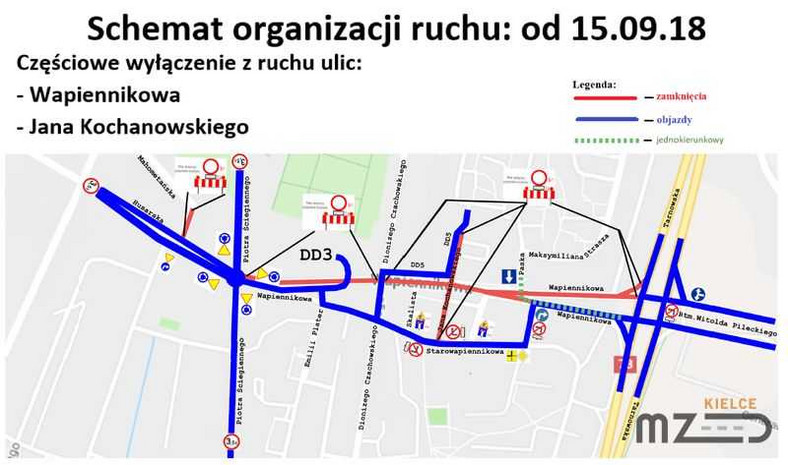 Schemat organizacji ruchu od 15.09.2018