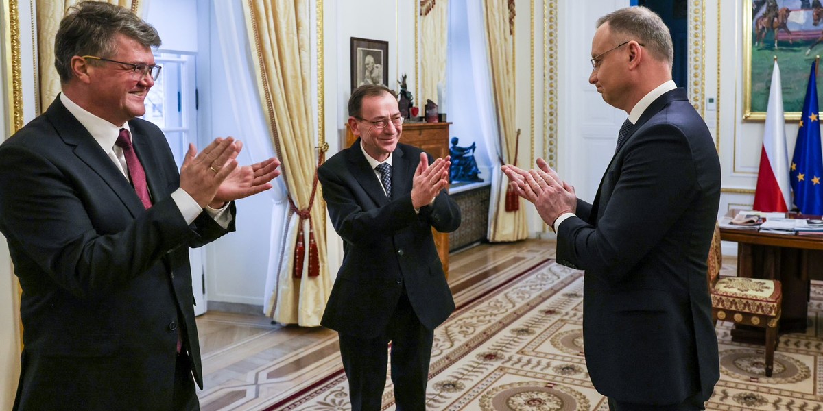 Mariusz Kamiński i Maciej Wąsik w Kancelarii Prezydenta.