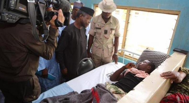 Vice President, Yemi Osinbajo visits injured soldiers in Adamawa 