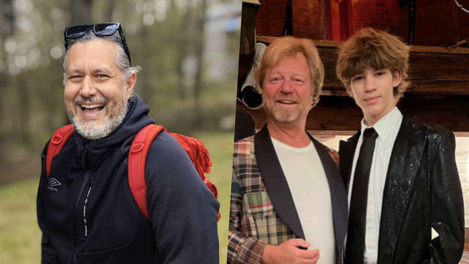 Hudobník Oskar Rózsa, herec Maroš Kramár a jeho syn Marko. 